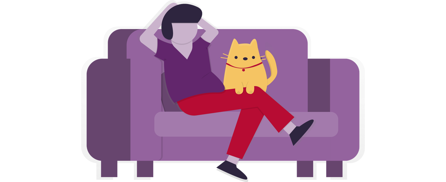Person on sofa with cat